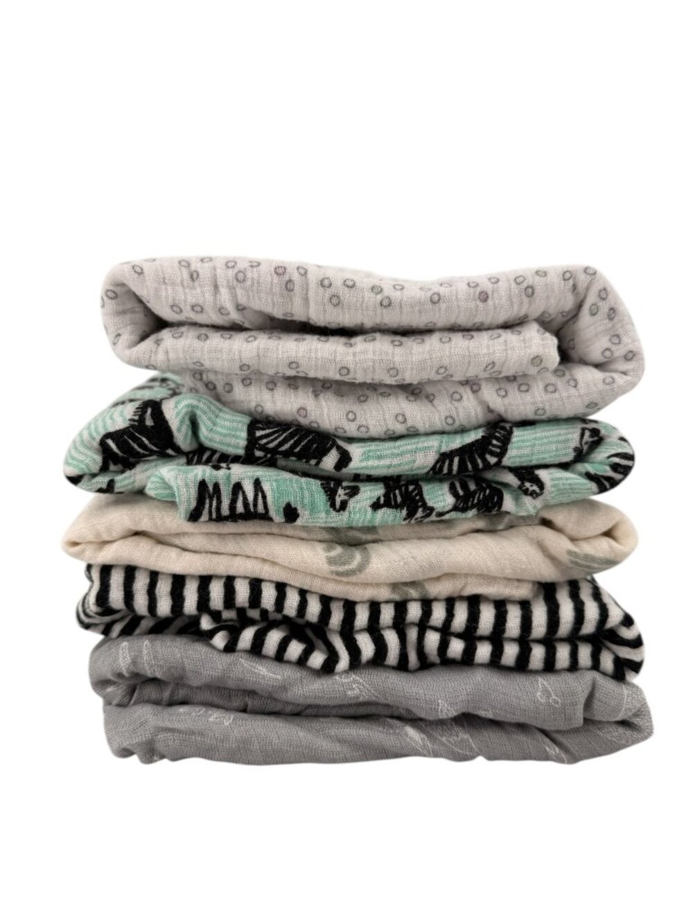 Lot Of 5 Muslin Swaddle Baby Blankets Assorted Brands